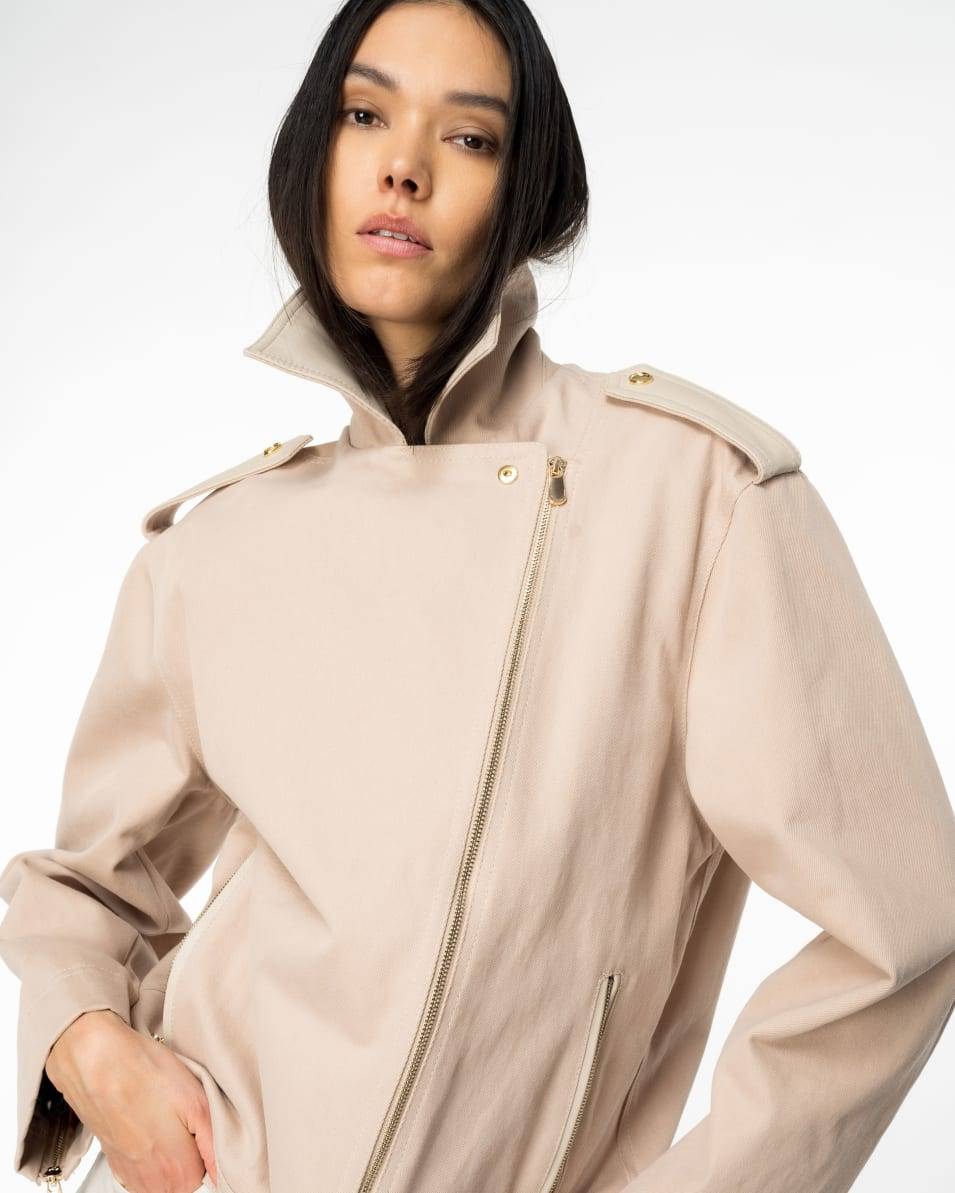 Pinko Bikerjacke aus Baumwolle und Leder Muttertagsangebot
