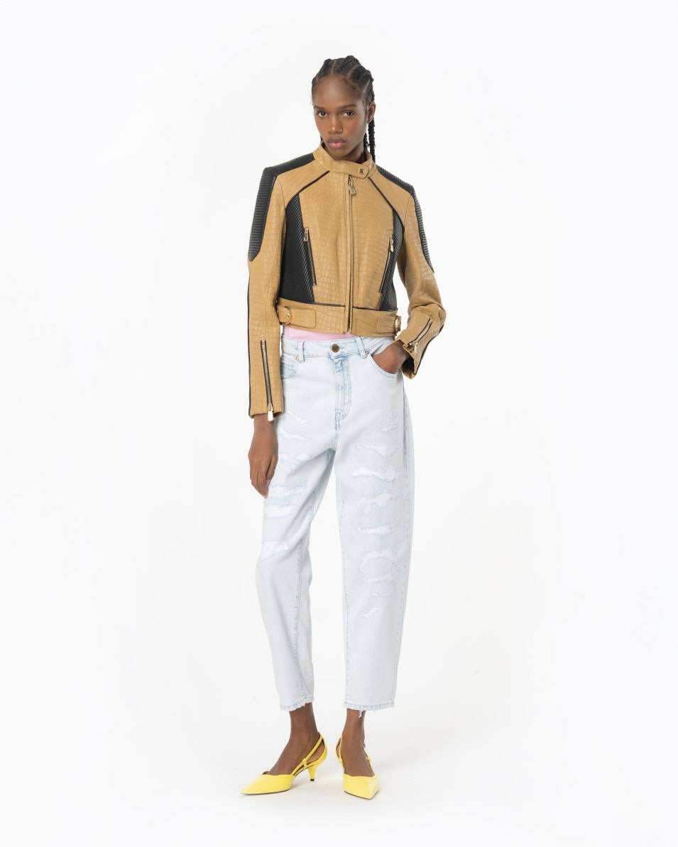 Pinko Jeans Mom Fit hell mit Rissen Vatertagsangebot