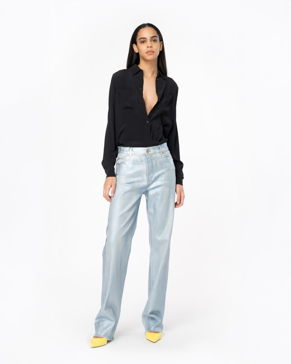 Pinko Bluse Seidenmix mit Brusttaschen Exklusive Angebote