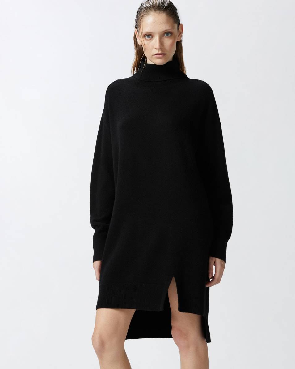 Pinko Rollkragen-Strickkleid aus Kaschmirmischung mit Frontschlitz Nur noch ein Tag übrig