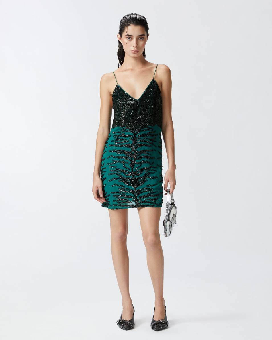 Pinko Minikleid mit Pailletten-Zebramuster Kostenloser Versand international