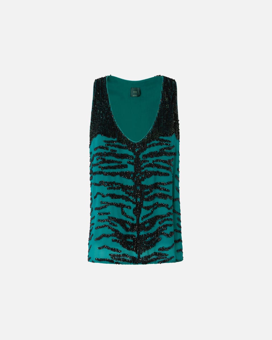Pinko Top mit Pailletten-Zebramuster Begrenztes Angebot
