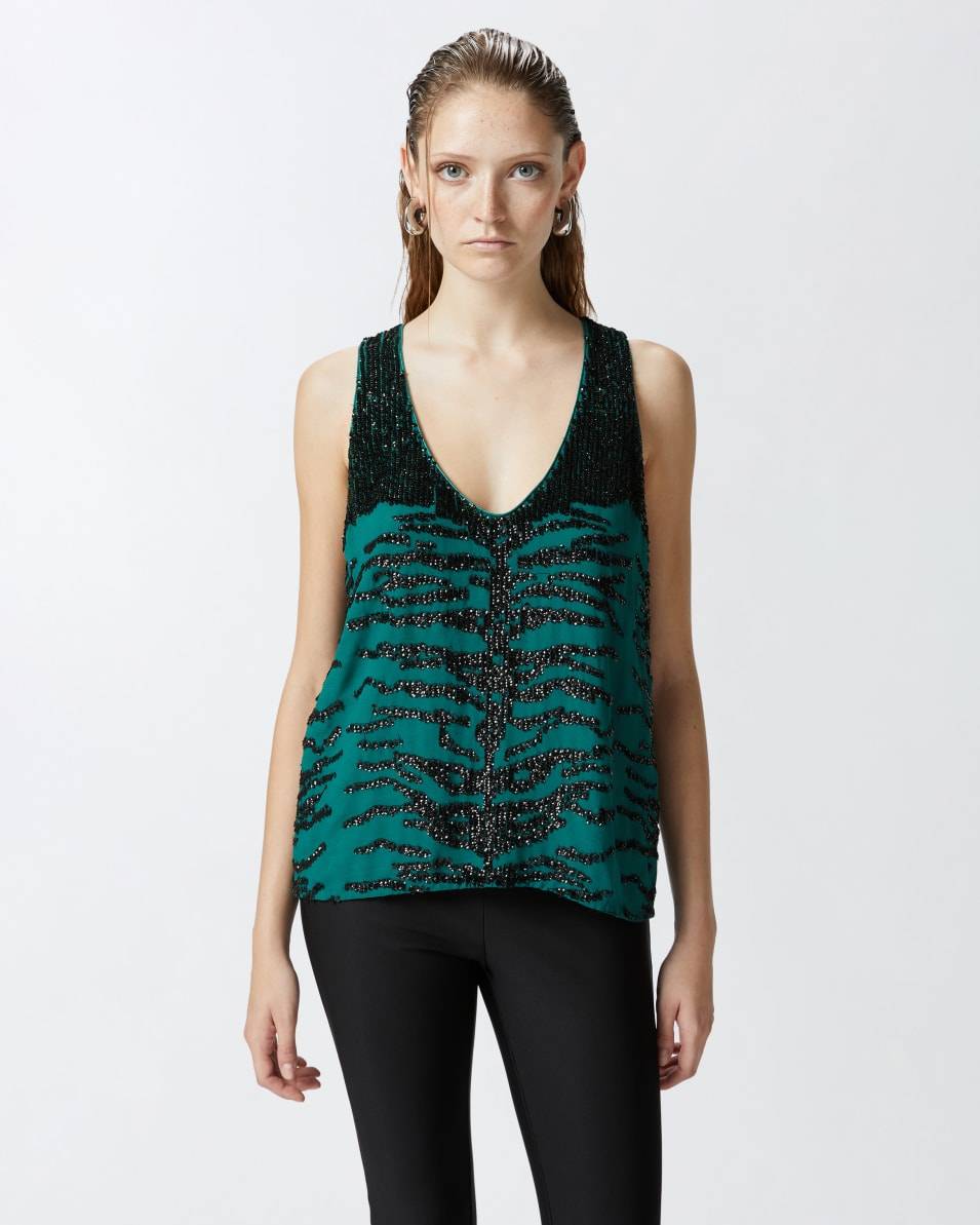 Pinko Top mit Pailletten-Zebramuster Begrenztes Angebot