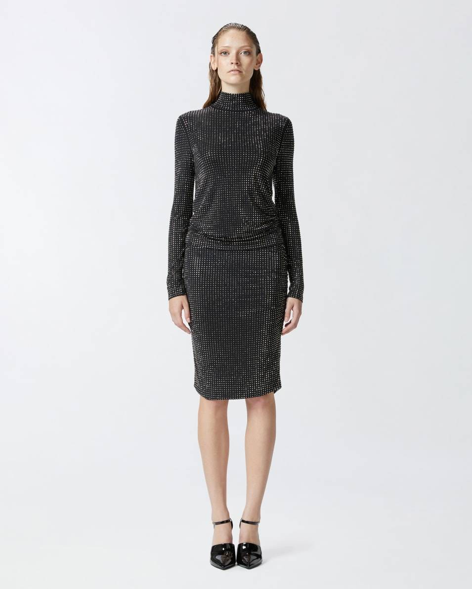 Pinko Pencil skirt with applied rhinestones Neueste Mode