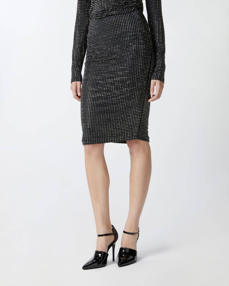 Pinko Pencil skirt with applied rhinestones Neueste Mode