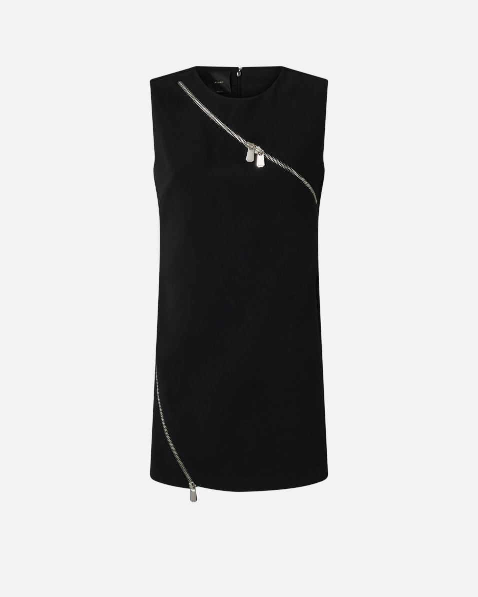 Pinko Kurzes Kleid mit asymmetrischem Reißverschluss Online Outlet