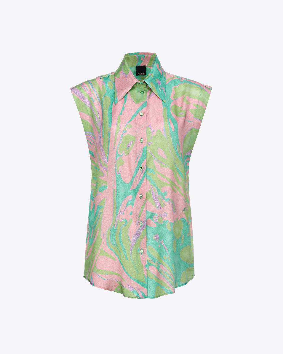 Pinko Bluse mit Flügelärmel aus Satin mit Splash-Print Bestseller