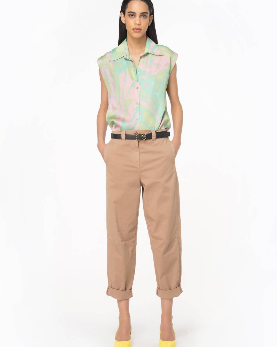 Pinko Bluse mit Flügelärmel aus Satin mit Splash-Print Bestseller