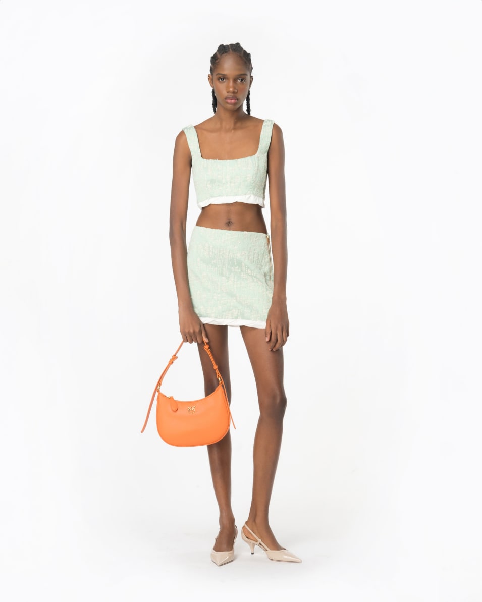 Pinko Crop-Top aus Lurex-Flechtgewebe Räumungsverkauf