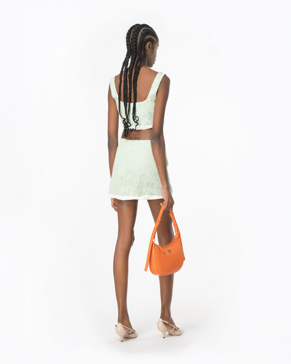 Pinko Crop-Top aus Lurex-Flechtgewebe Räumungsverkauf