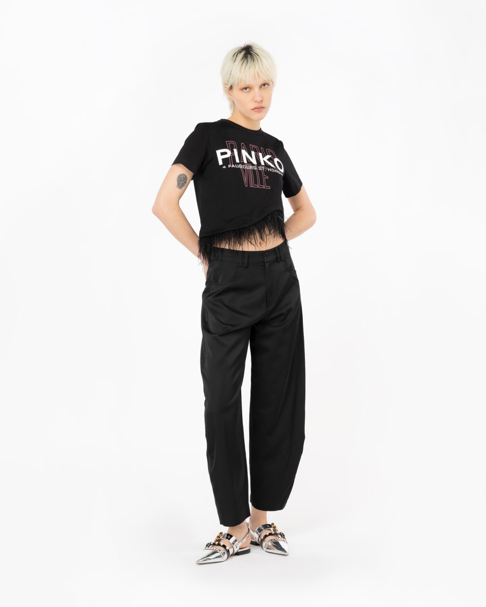 Pinko T-Shirt PINKO Cities mit Federn 2025