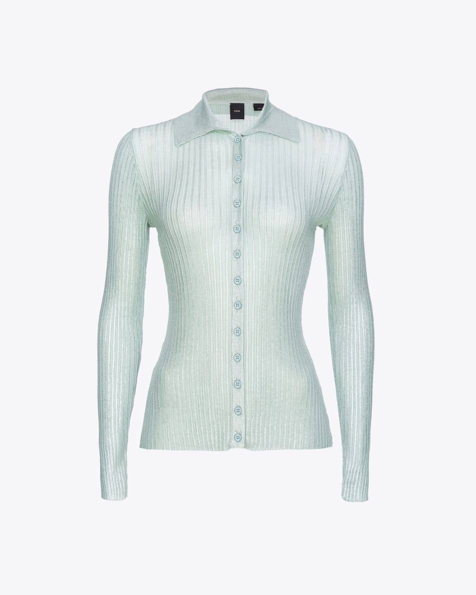 Pinko Gerippter Pullover mit Lurex und Knöpfen Blitzverkäufe