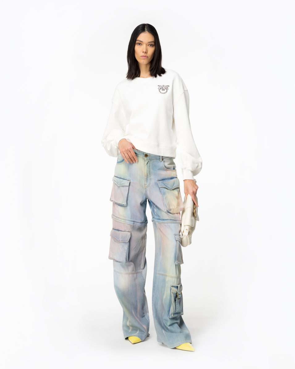 Pinko Boxy-Sweatshirt Love-Birds-Stickerei Limitierter Zeitrabatt