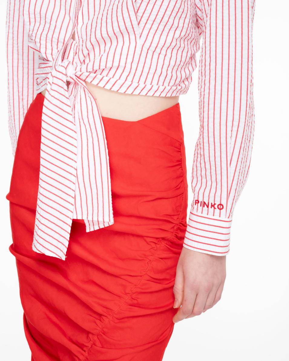 Pinko Kurze Streifenbluse Seersucker Fabrik Onlineshop