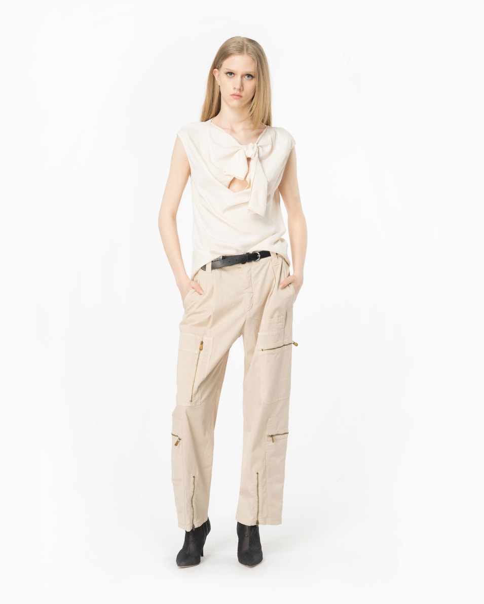 Pinko Top aus Seidenmix mit Schleife Rabatt