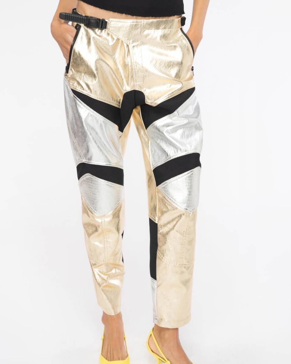 Pinko Bikerhose Metallic Große Rabatte