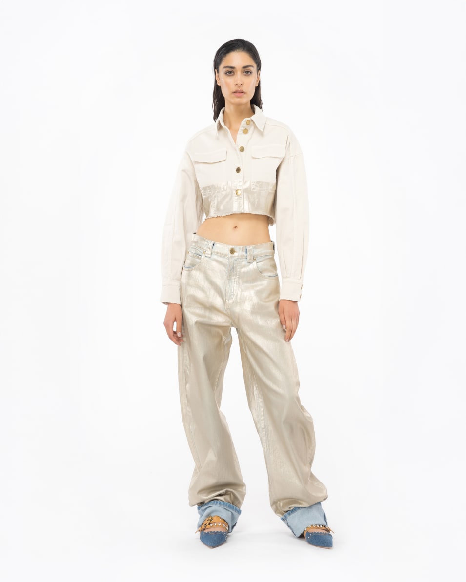Pinko Kurze Jacke Metallic Kostenlose Rückgabe