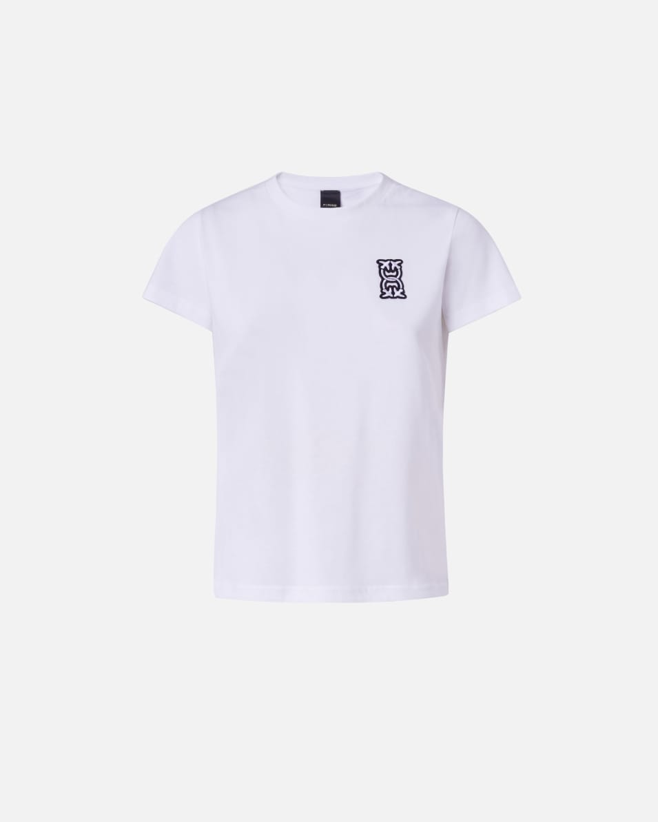 Pinko T-Shirt mit Monogram-Applikation Discount Store für neue Produkte