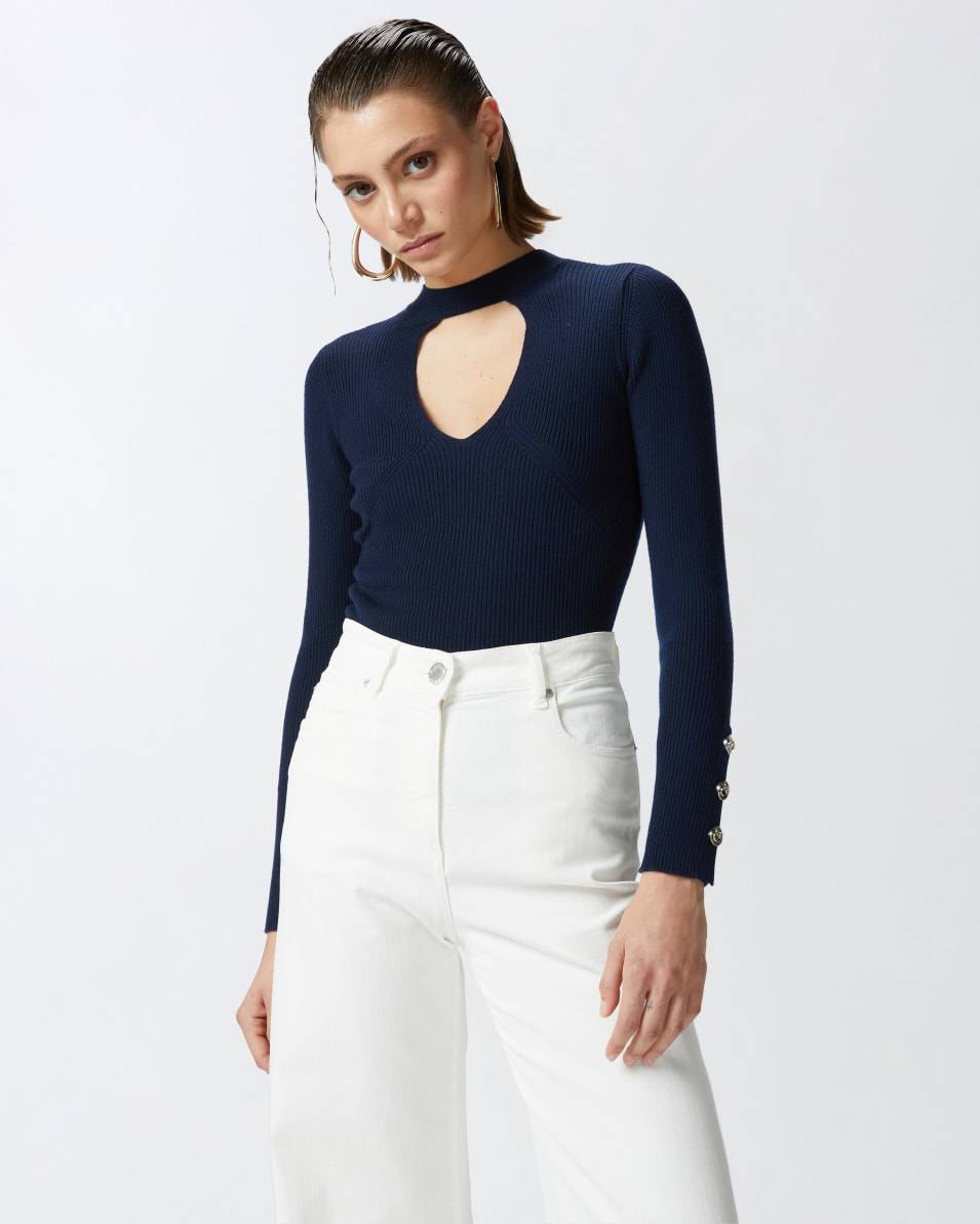 Pinko Gerippter Wollpullover Clearance-Verkauf