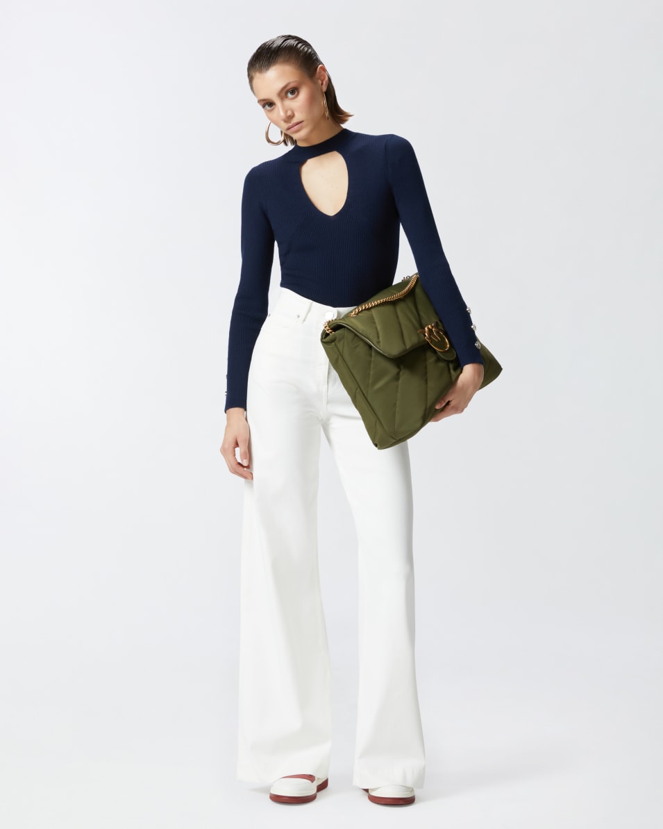 Pinko Gerippter Wollpullover Clearance-Verkauf