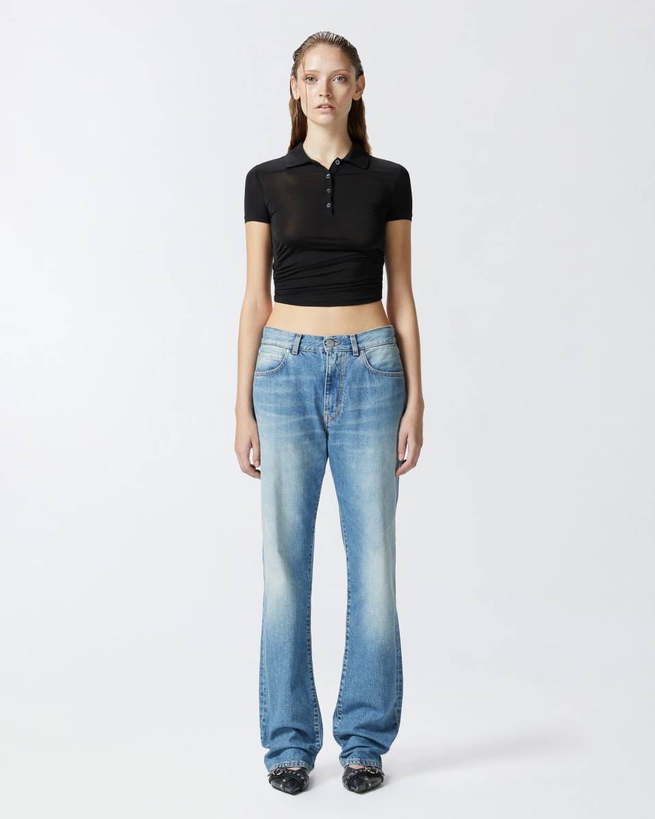Pinko Jeans loose-fit in denim vintage blu chiaro zollfrei