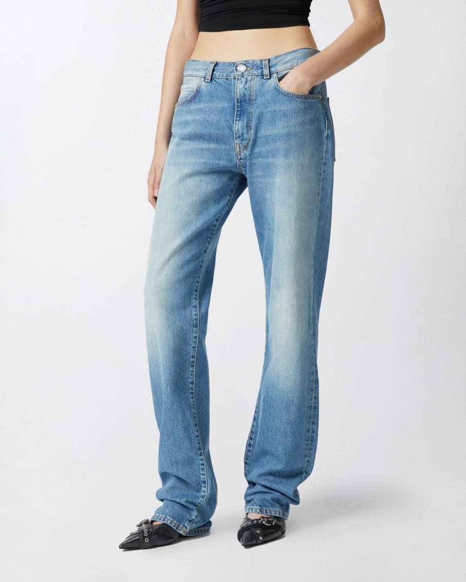 Pinko Jeans loose-fit in denim vintage blu chiaro zollfrei