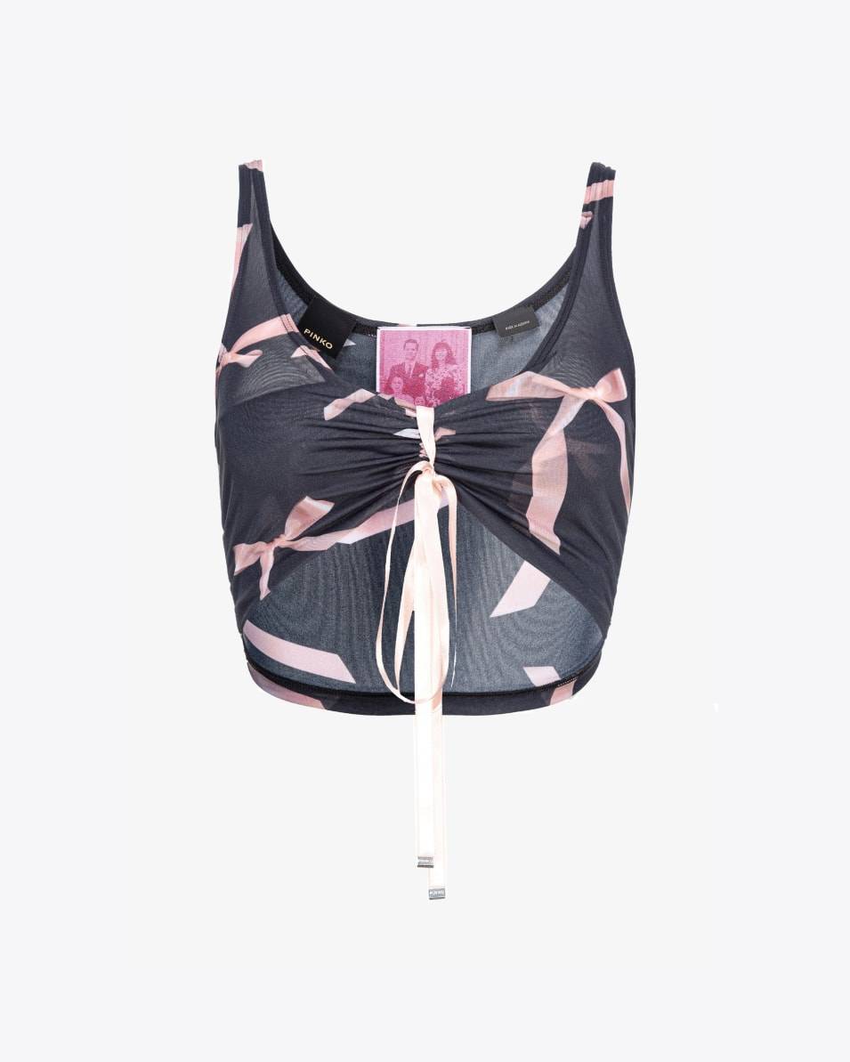 Pinko Crop-Top mit Schleifchen-Print Reimagine PINKO by Patrick McDowell Günstiger Verkauf