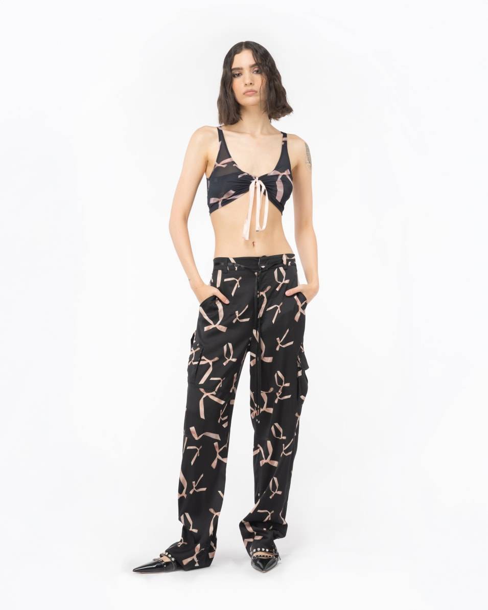 Pinko Crop-Top mit Schleifchen-Print Reimagine PINKO by Patrick McDowell Günstiger Verkauf