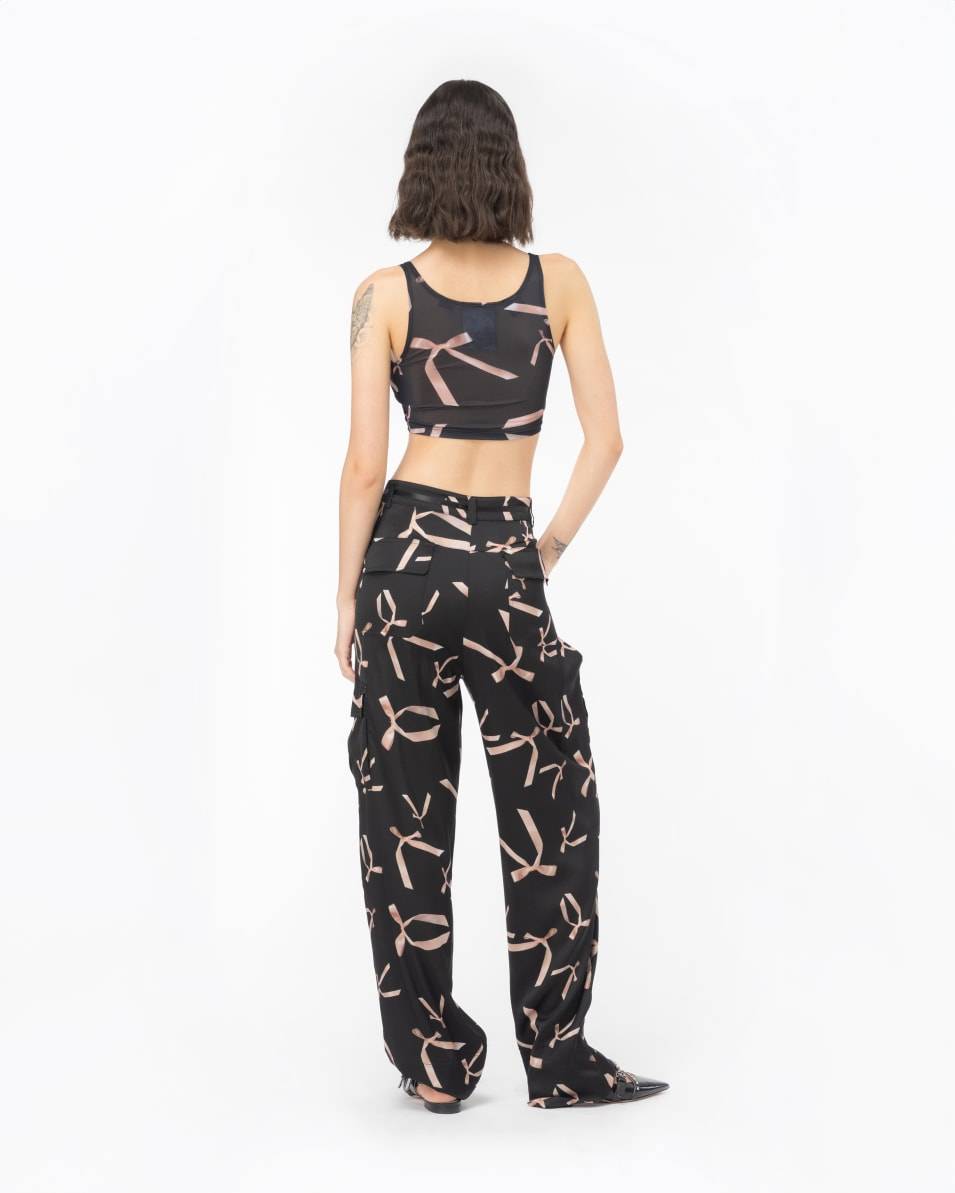 Pinko Crop-Top mit Schleifchen-Print Reimagine PINKO by Patrick McDowell Günstiger Verkauf