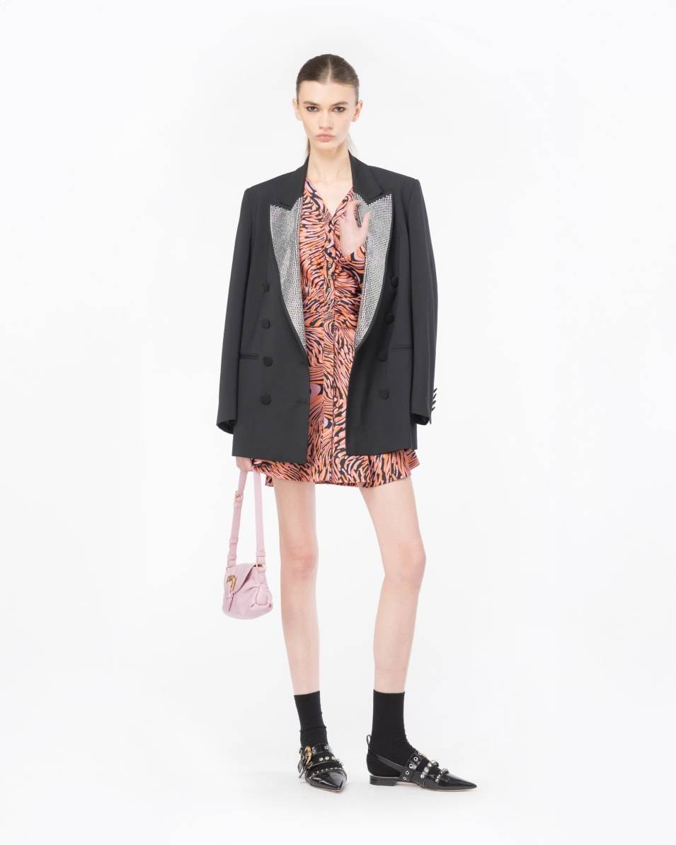 Pinko Minikleid Satin verzerrter Print Meist gekauft