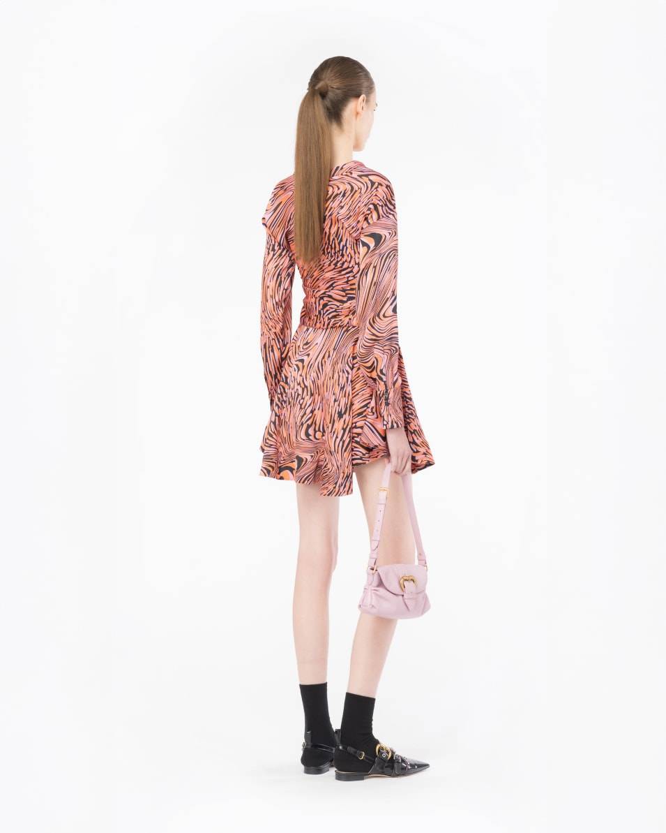 Pinko Minikleid Satin verzerrter Print Meist gekauft