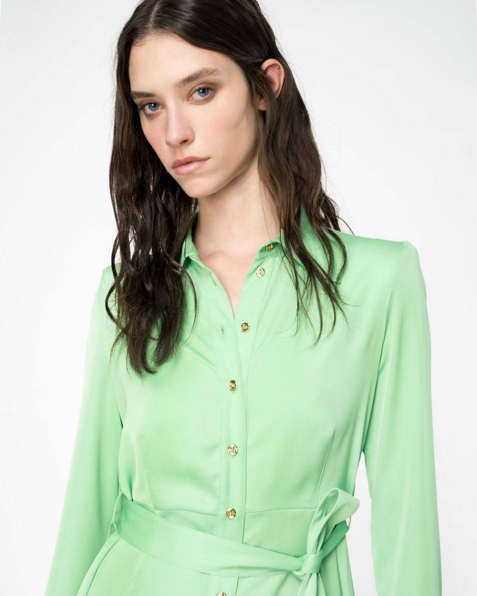 Pinko Hemdblusenkleid aus mattem Satin Blitzverkäufe
