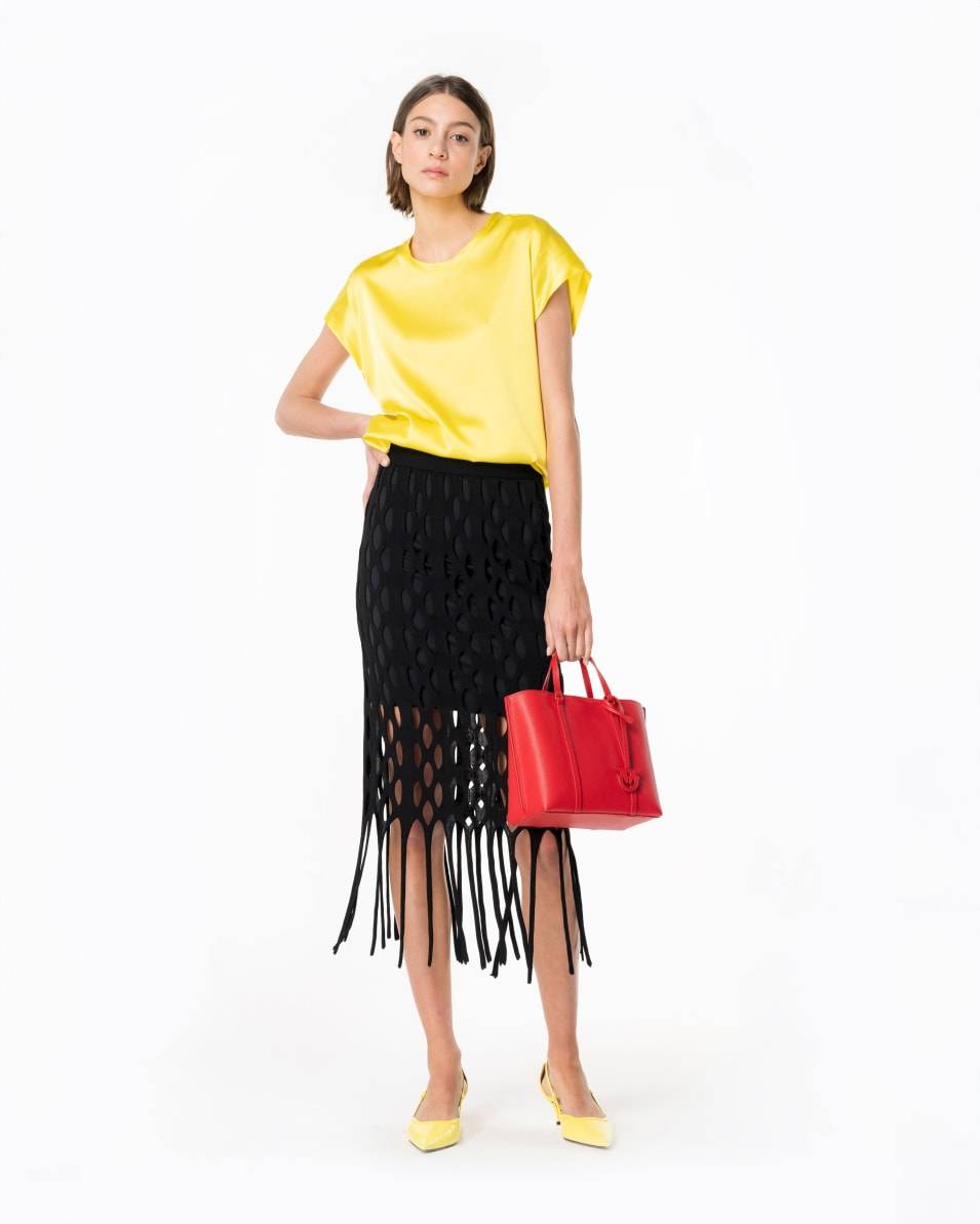 Pinko Kurzarmbluse aus Stretch-Satin Kostenloser Versand