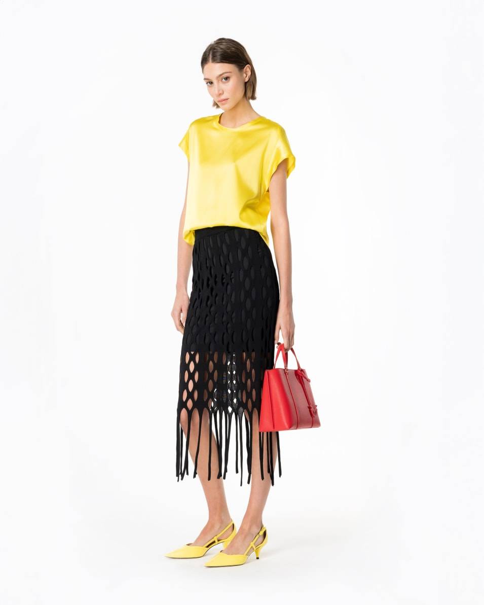 Pinko Kurzarmbluse aus Stretch-Satin Kostenloser Versand