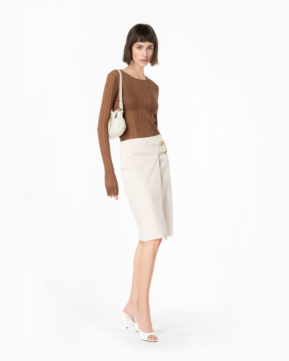 Pinko Midirock aus technischem Satin mit Piercing-Schnalle Sonderangebot