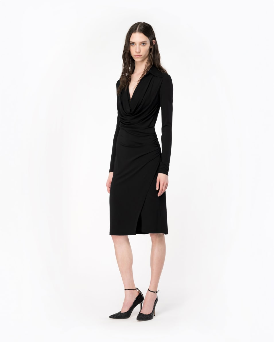 Pinko Midikleid Interlock mit Raffungen Großer Ausverkauf