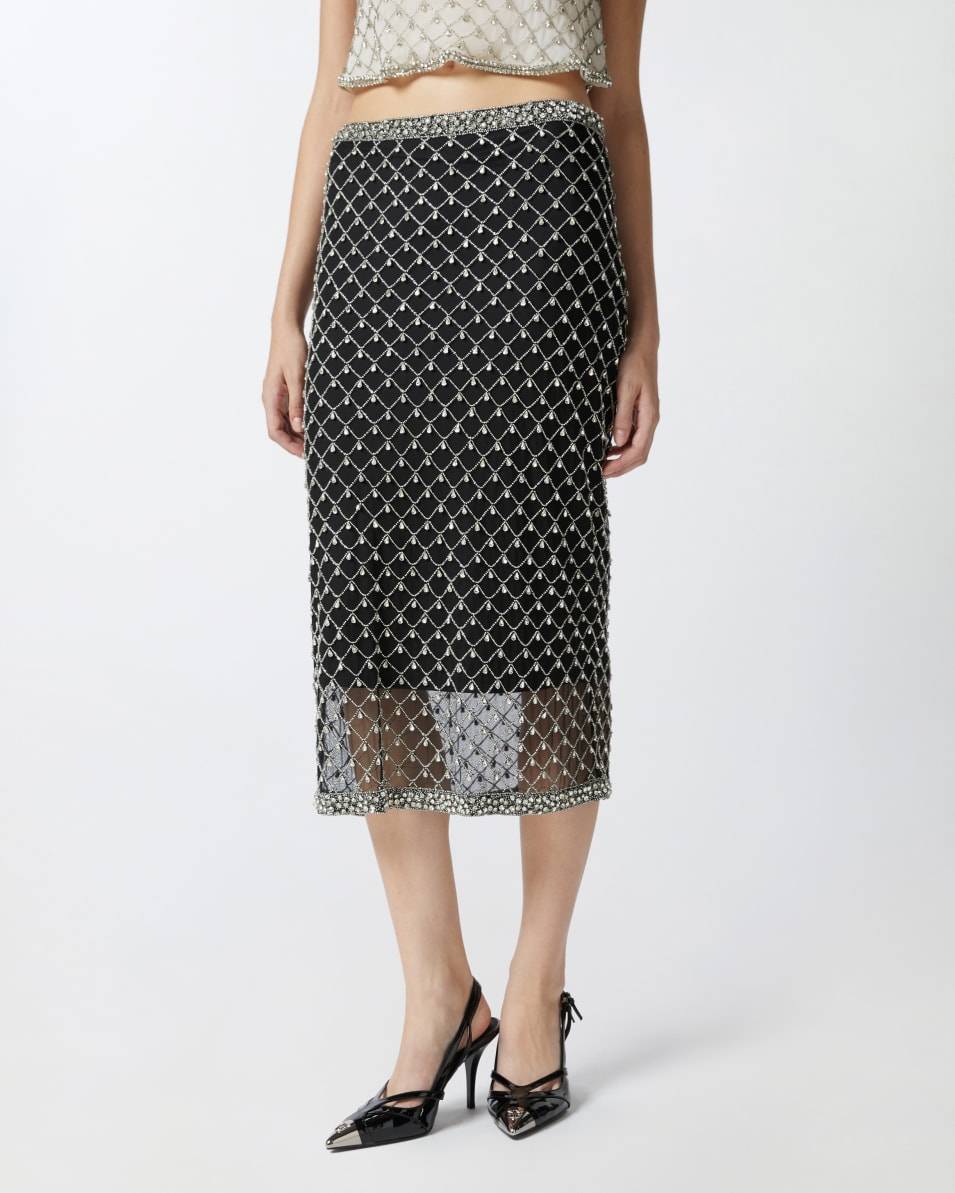 Pinko Tüllrock mit Kristallstickerei Online Shopping