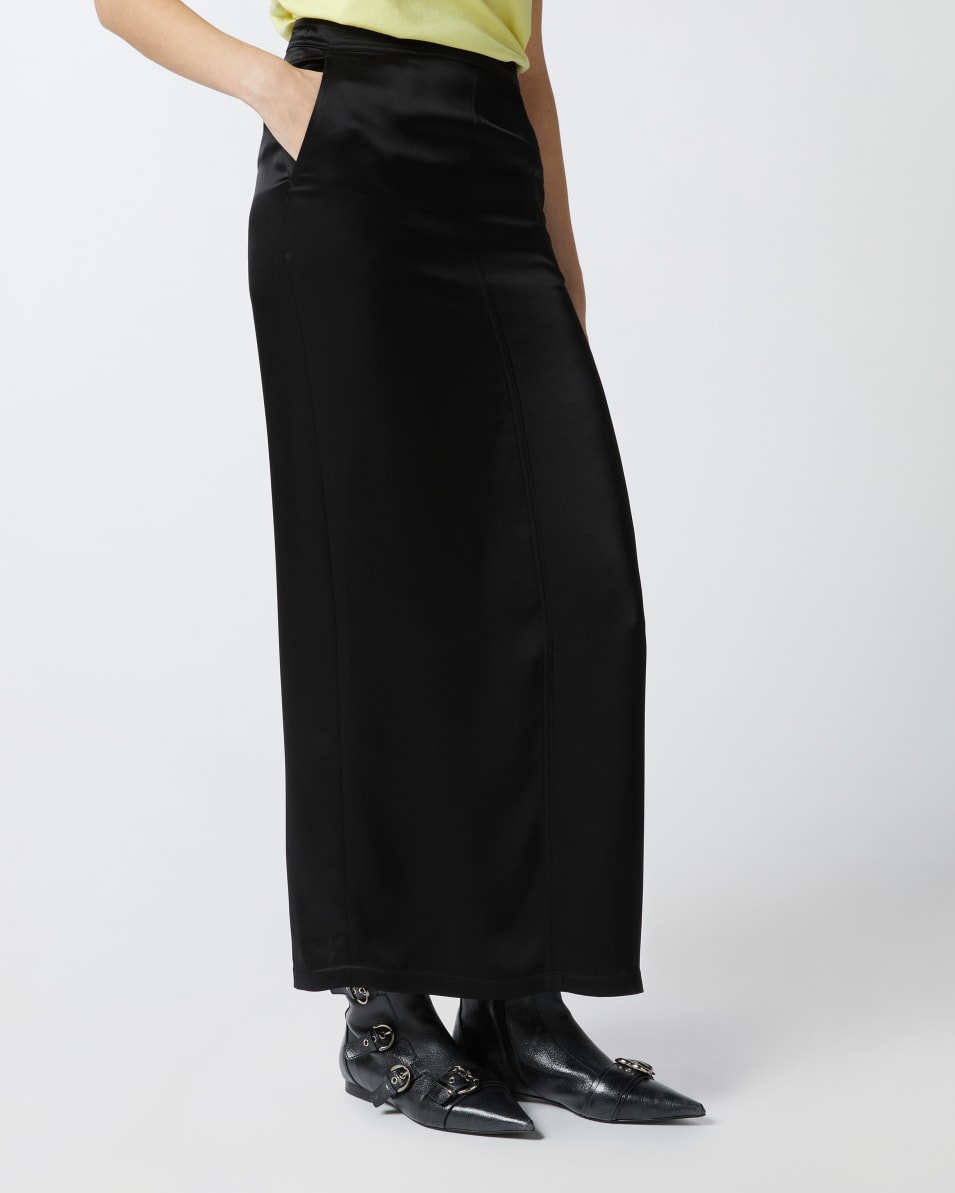 Pinko Langer Satinrock mit Schlitz hinten Preisnachlass