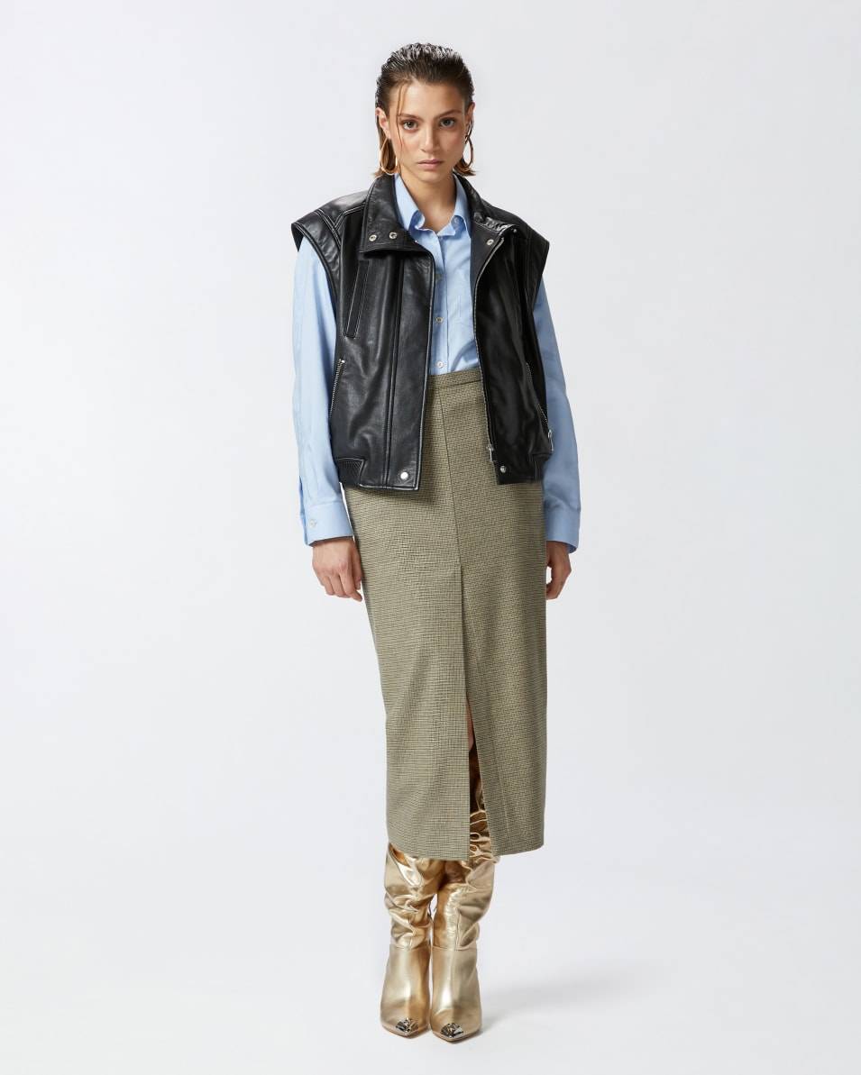 Pinko Karierter Midirock mit Schlitz vorne Cyber Monday