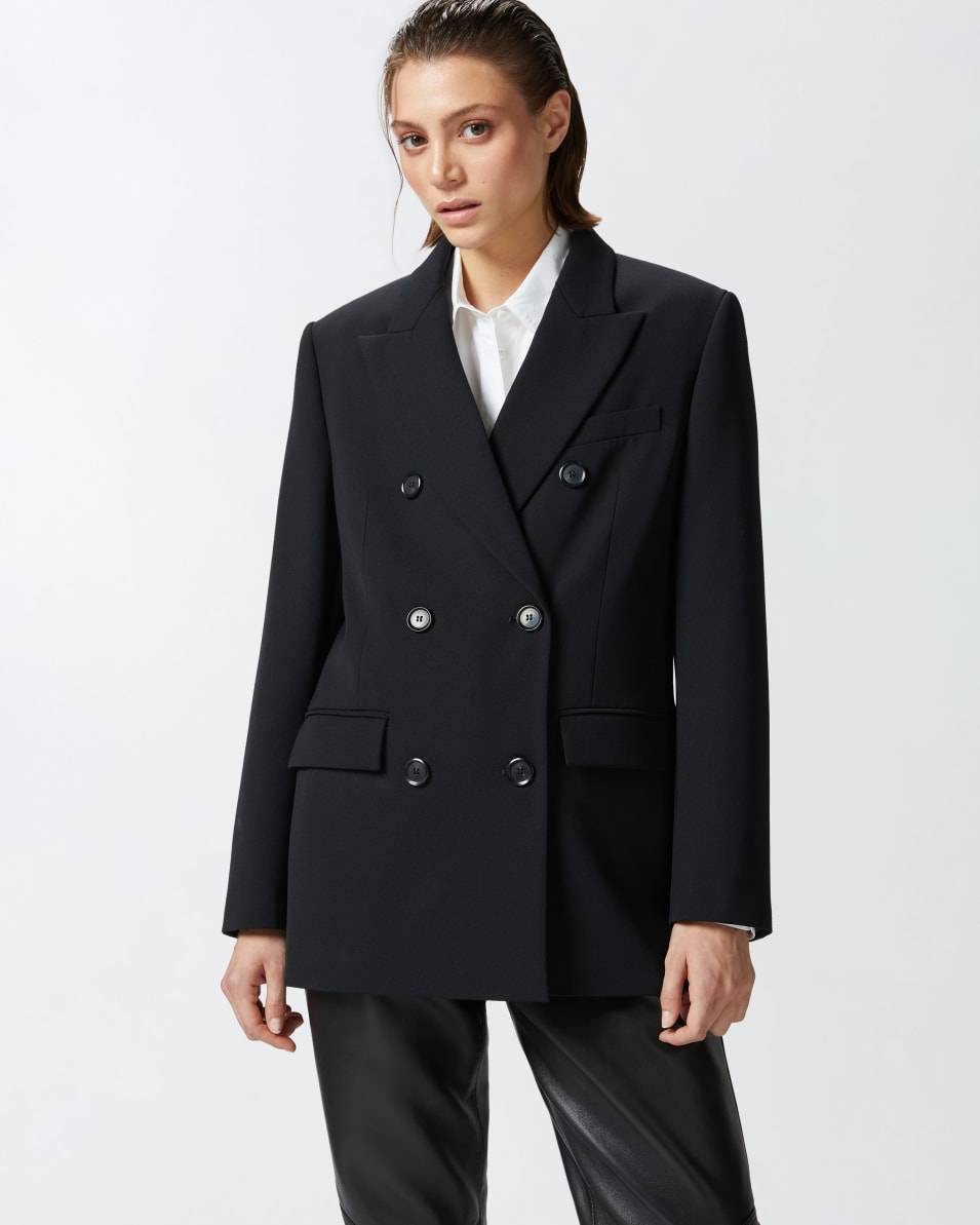 Pinko Zweireihiger Oversize-Blazer aus Wollmix-Twill Valentinstagsangebot