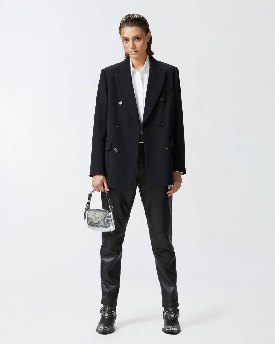 Pinko Zweireihiger Oversize-Blazer aus Wollmix-Twill Valentinstagsangebot