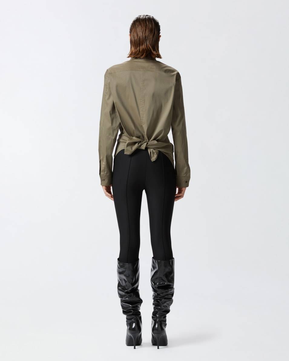 Pinko Militärgrüne Bluse aus Stretch-Popeline Top Angebot