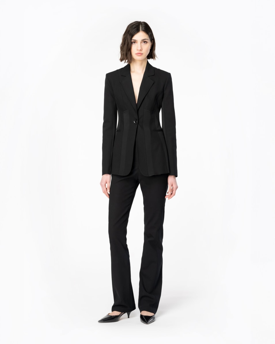 Pinko Einreihiger Blazer aus zwei Materialien Saisonale Angebote