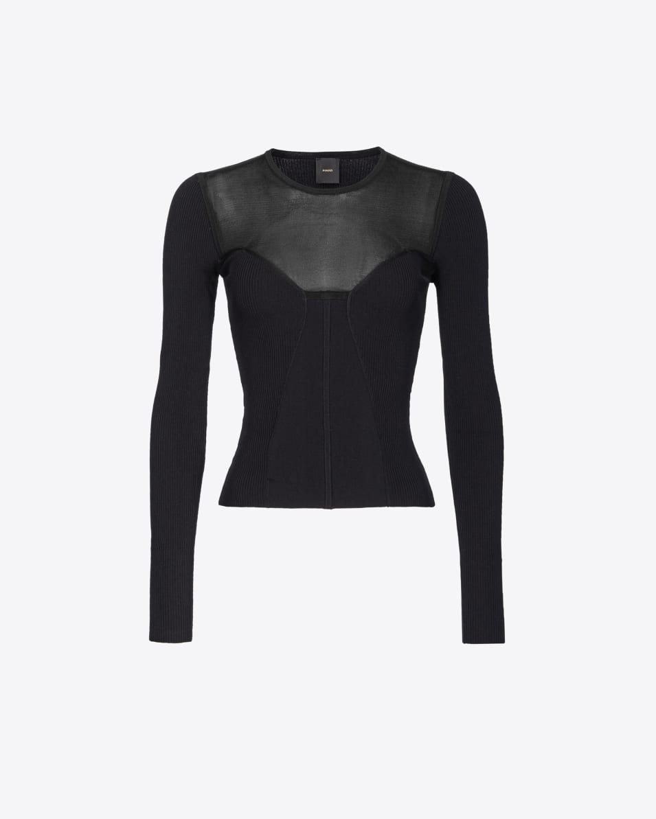 Pinko Bustier-Pullover mit transparenter Optik Tiefpreis
