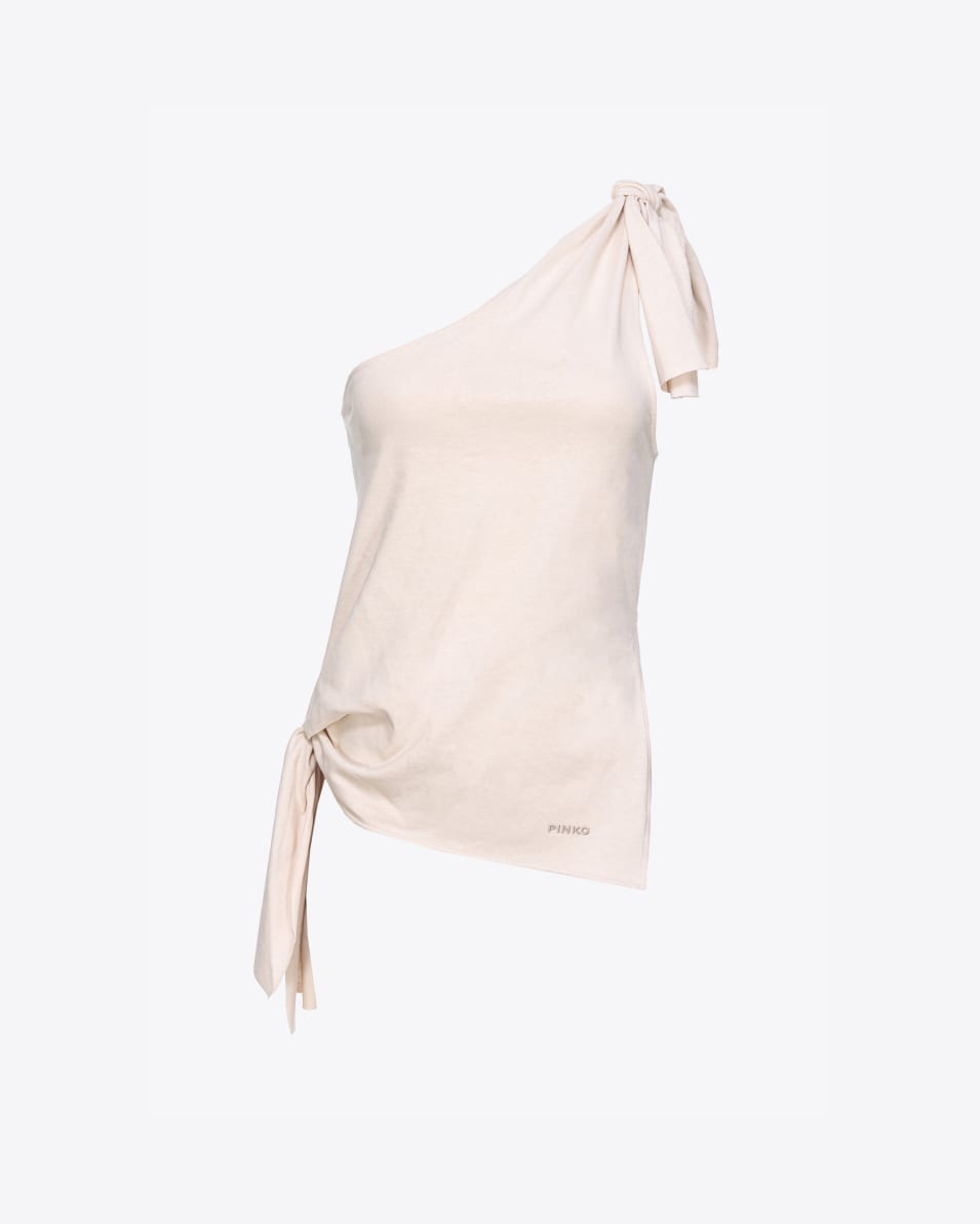 Pinko One-Shoulder-Top Baumwolle und Leinen Letzte 2 Tage