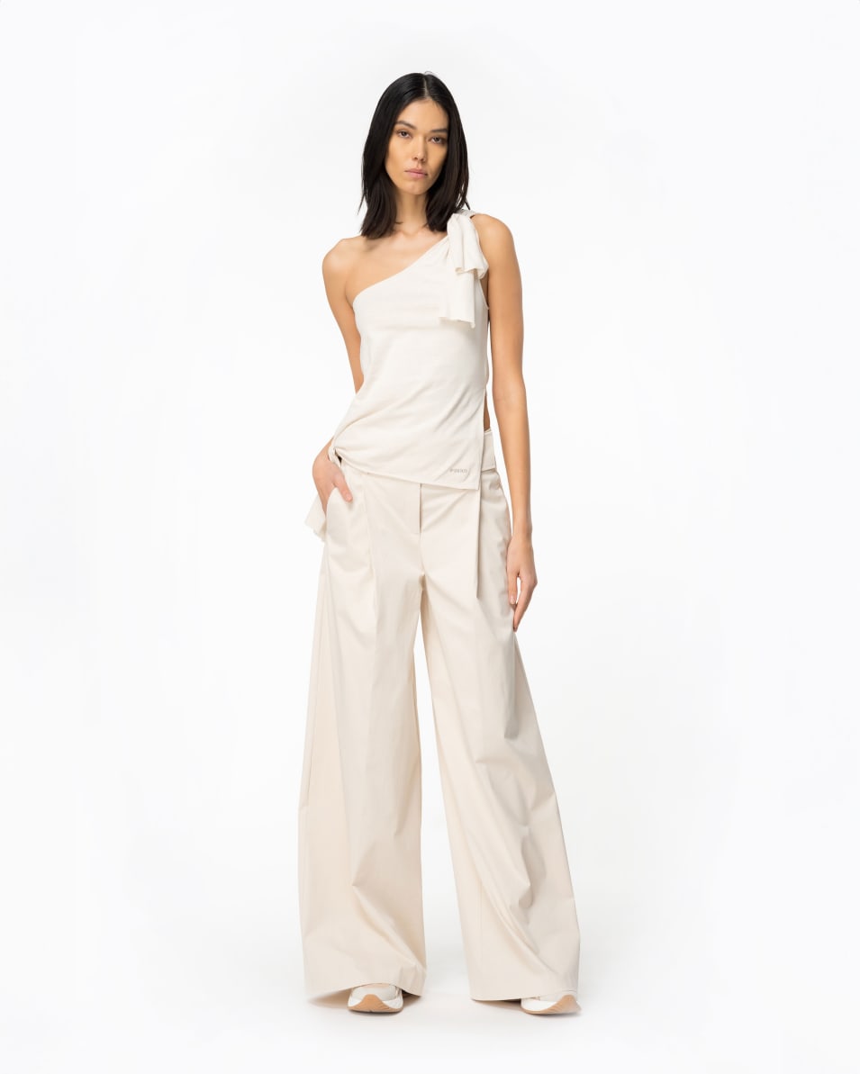 Pinko One-Shoulder-Top Baumwolle und Leinen Letzte 2 Tage