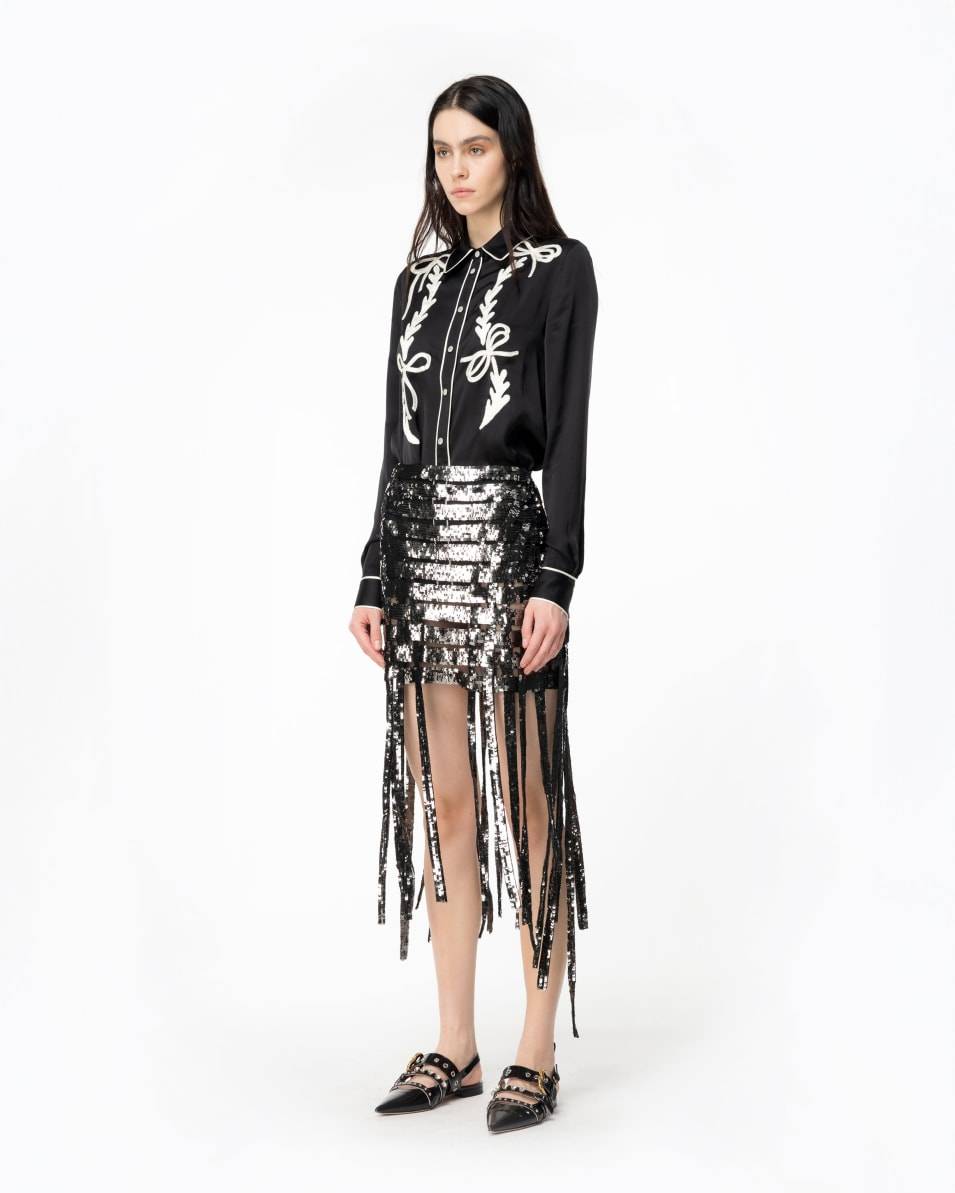 Pinko Satinbluse Rodeo-Stickerei Bis zu 50% Rabatt