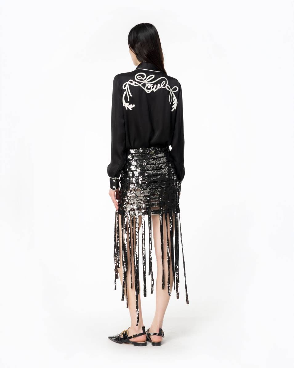 Pinko Satinbluse Rodeo-Stickerei Bis zu 50% Rabatt