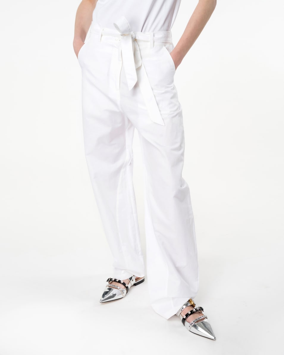 Pinko Hose Barrel Leg aus Leinen mit Schleife Bis zu 65% Rabatt