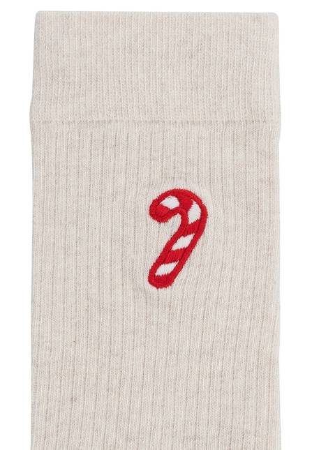 Melawear Unisex Gerippte Socken Stickerei 1er Pack Neueste Mode